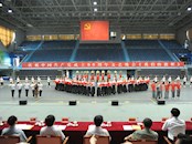 beat365官网舞蹈学院顺利完成庆祝建党90周年文艺晚会《我们的旗帜》模拟场地排练任务